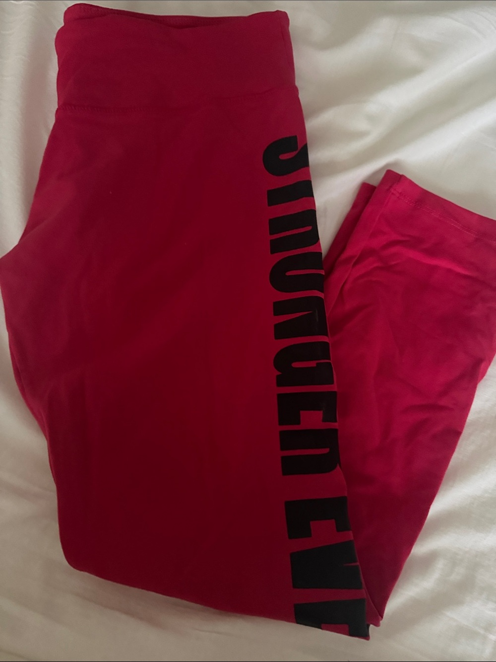 Beachbody Women’s Red High-Waist Leggings with Black Side Logo